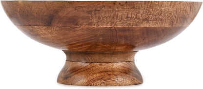 NIRMAN FRUIT BOWL Mango Wood Round Shaped Serving Bowl For Fruit,Dessert Platter Tray Dish Kitchen Dining Fruit,Dessert,Snack (12" x 12" x 5")