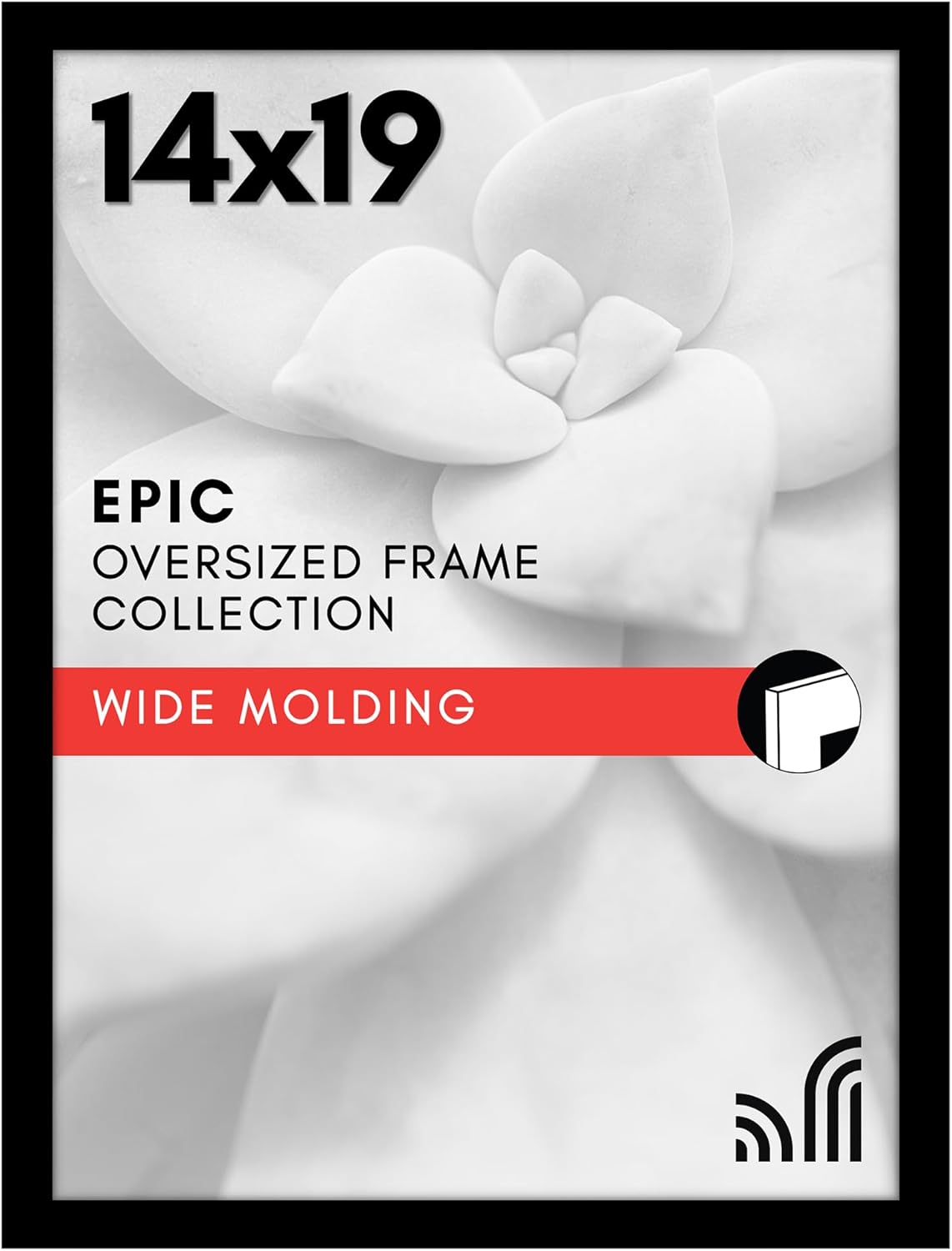 Americanflat 16x20 Picture Frame with Polished Plexiglass - Black Picture Frame - Wide Photo Frames Made of Engineered Wood for Vertical or Horizontal Wall Display - Epic Collection - Black - Colors A