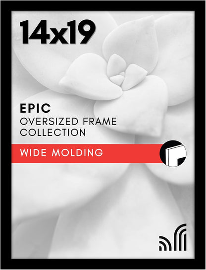 Americanflat 16x20 Picture Frame with Polished Plexiglass - Black Picture Frame - Wide Photo Frames Made of Engineered Wood for Vertical or Horizontal Wall Display - Epic Collection - Black - Colors A