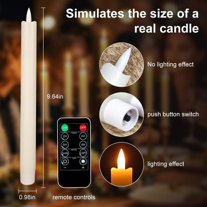 Rechargeable Flameless Glass Pillar Candles–Gifts for Women,–Set of 3, Realistic Flickering LED Light,Remote & Timer, Ideal for Living Room, Bedroom & Festival Wedding Home Party Decor