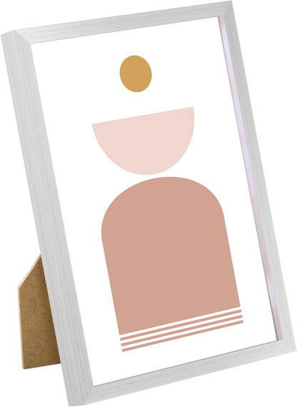 upsimples 5x7 Picture Frame Set of 3, Made of High Definition Glass for 5 x 7 Black Frames, Wall and Tabletop Display Thin Border Photo Frame for Home Décor