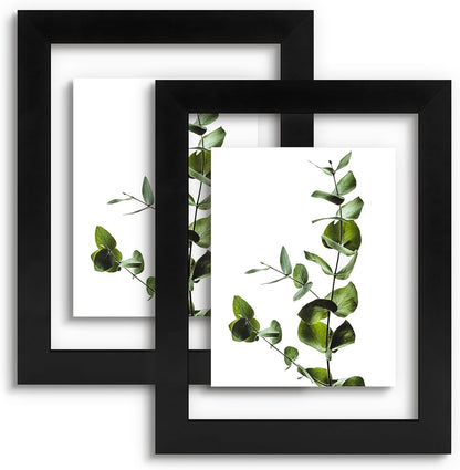 Golden State Art, 11X14 Floating Picture Frame, Black Wood Frame Display Any Size Photo Up To 11X14, Pressed Flower Frames with Hanging Hardware - Horizontal And Vertical Formats for Wall