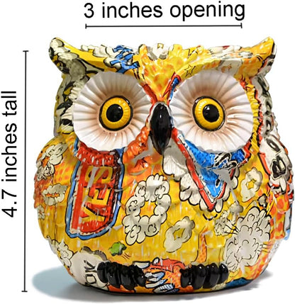 Owl Planter, Owl Succulent Pots, Funny Plant Pots Indoor/Outdoor, Decorative Garden Flower Pot, Cute Small Planters for office Home Decor, Unique Statue Figurine Gifts for Women Mother Teacher Red