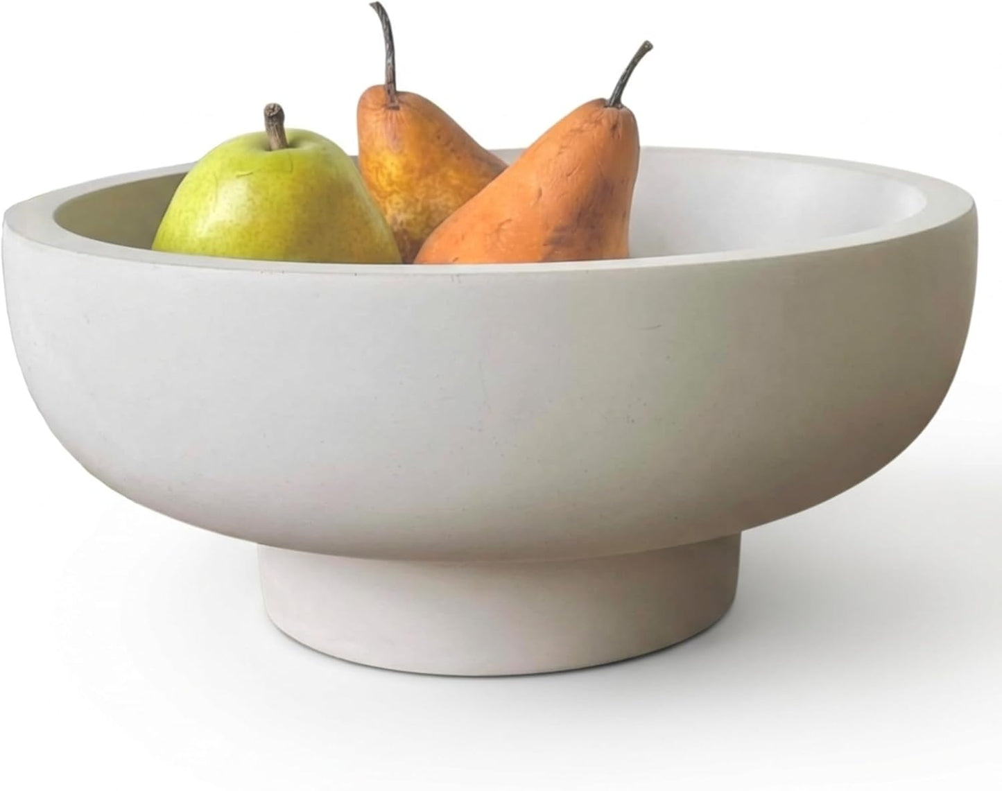 OAKOA Concrete Black Decorative Bowl for Home Decor - Black Fruit Bowl - Modern Pedestal Coffee Table Bowl for Entryway Table