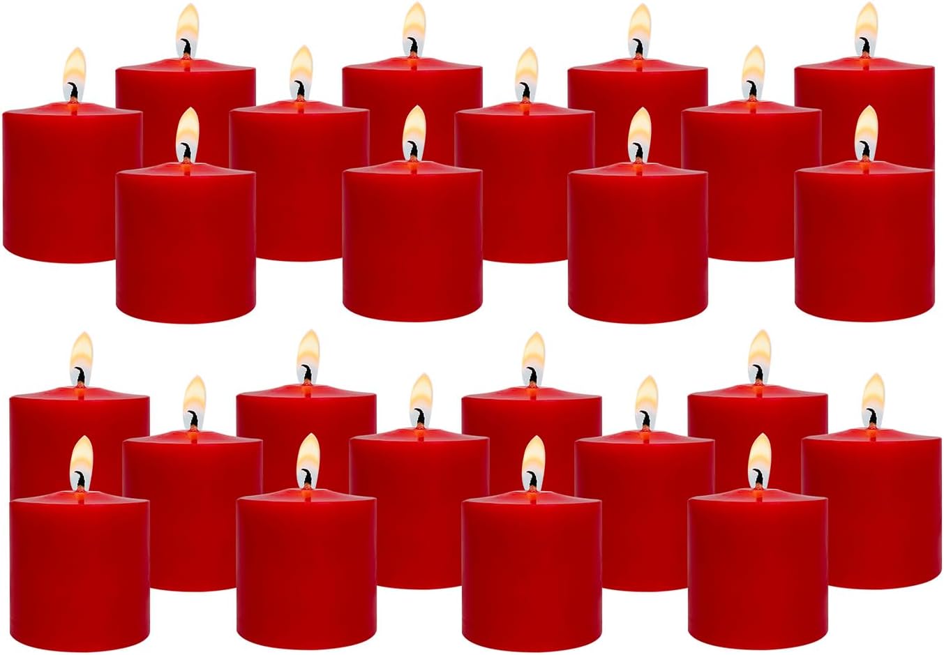 White Votive Candles Long Burn Time Unscented Candles Votives Bulk Pack of 24 Small Pillar Candles