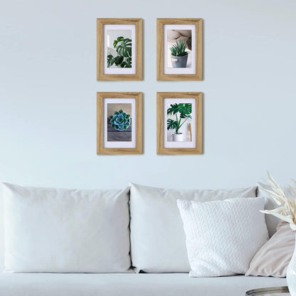 Egofine 12x16 Picture Frame Black, Covered by Plexiglass Made of Solid Wood, Display Pictures 9x12 and 11x14 with Mat or 12x16 Without Mat, for Wall Mounting Photo Frame - Colors A