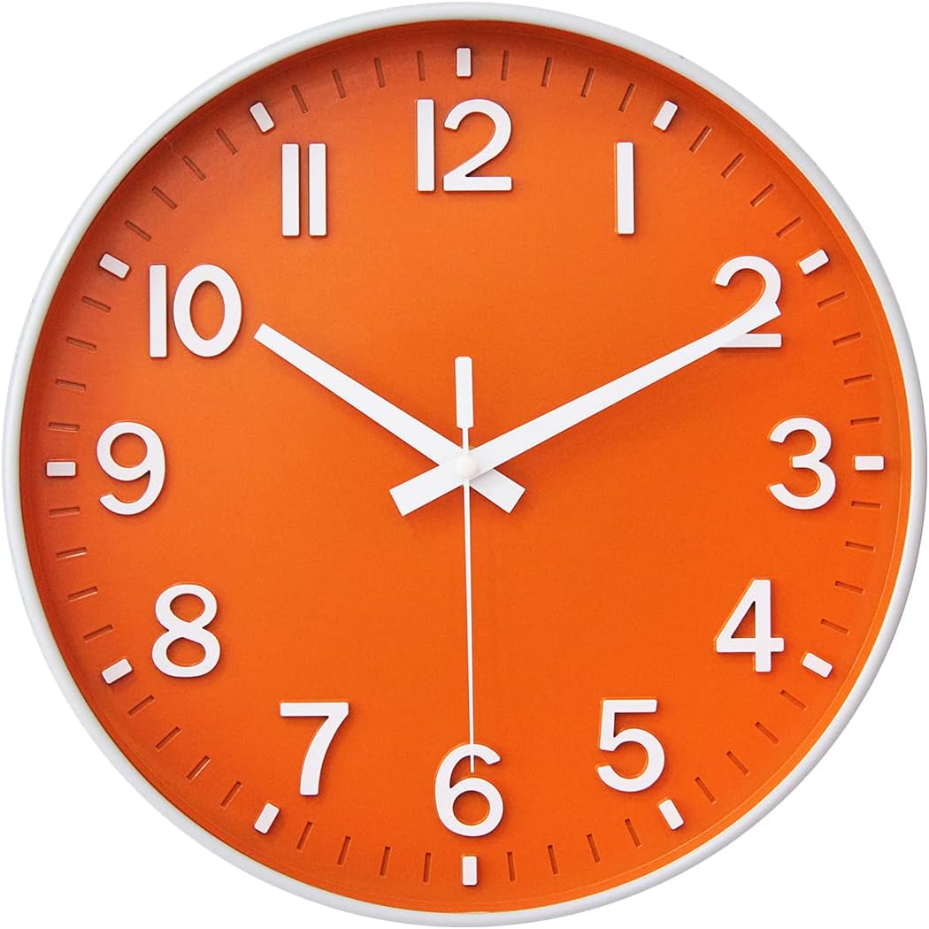 HZDHCLH Wall Clocks Battery Operated,12 inch Silent Non Ticking Modern Wall Clock for Living Room Bedroom Kitchen Office Classroom Decor (Olive Green and Gold)