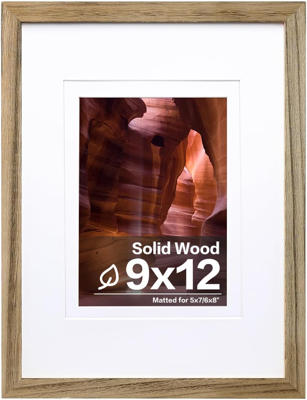 Egofine 12x16 Picture Frame Black, Covered by Plexiglass Made of Solid Wood, Display Pictures 9x12 and 11x14 with Mat or 12x16 Without Mat, for Wall Mounting Photo Frame - Colors A