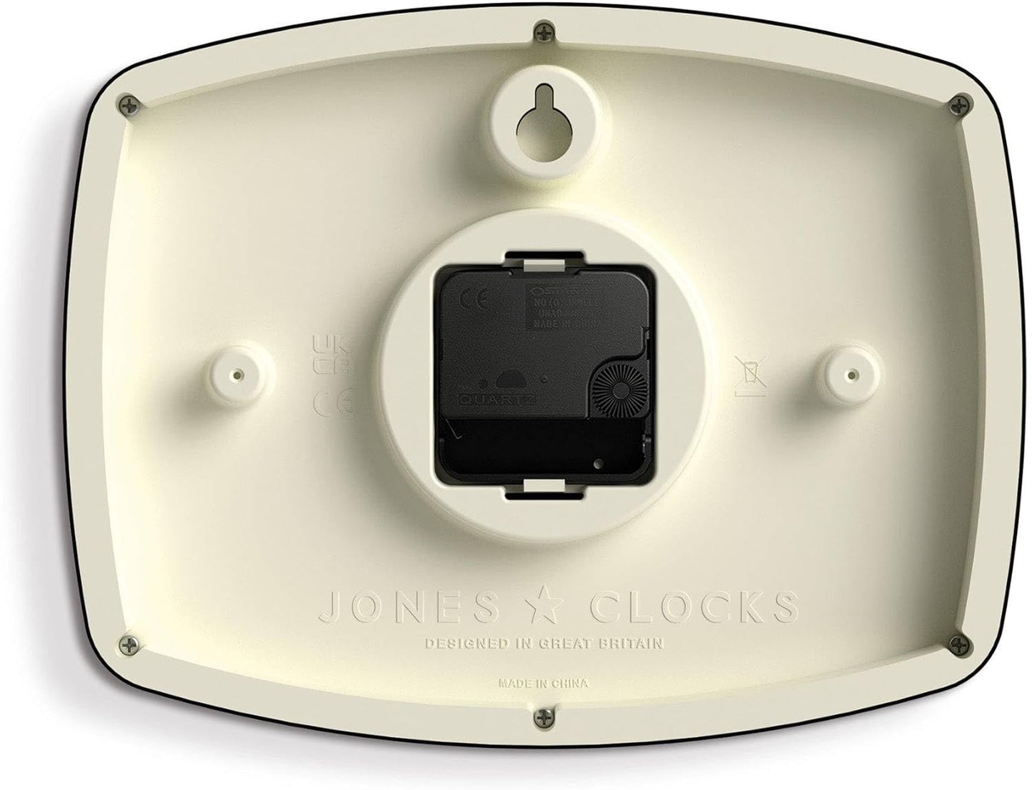 JONES CLOCKS® Movie wall Clock | Retro Rectangular Clock | 10 inch | Orange | Cool mid-Century Designer Look for Kitchen, Living Room or Office