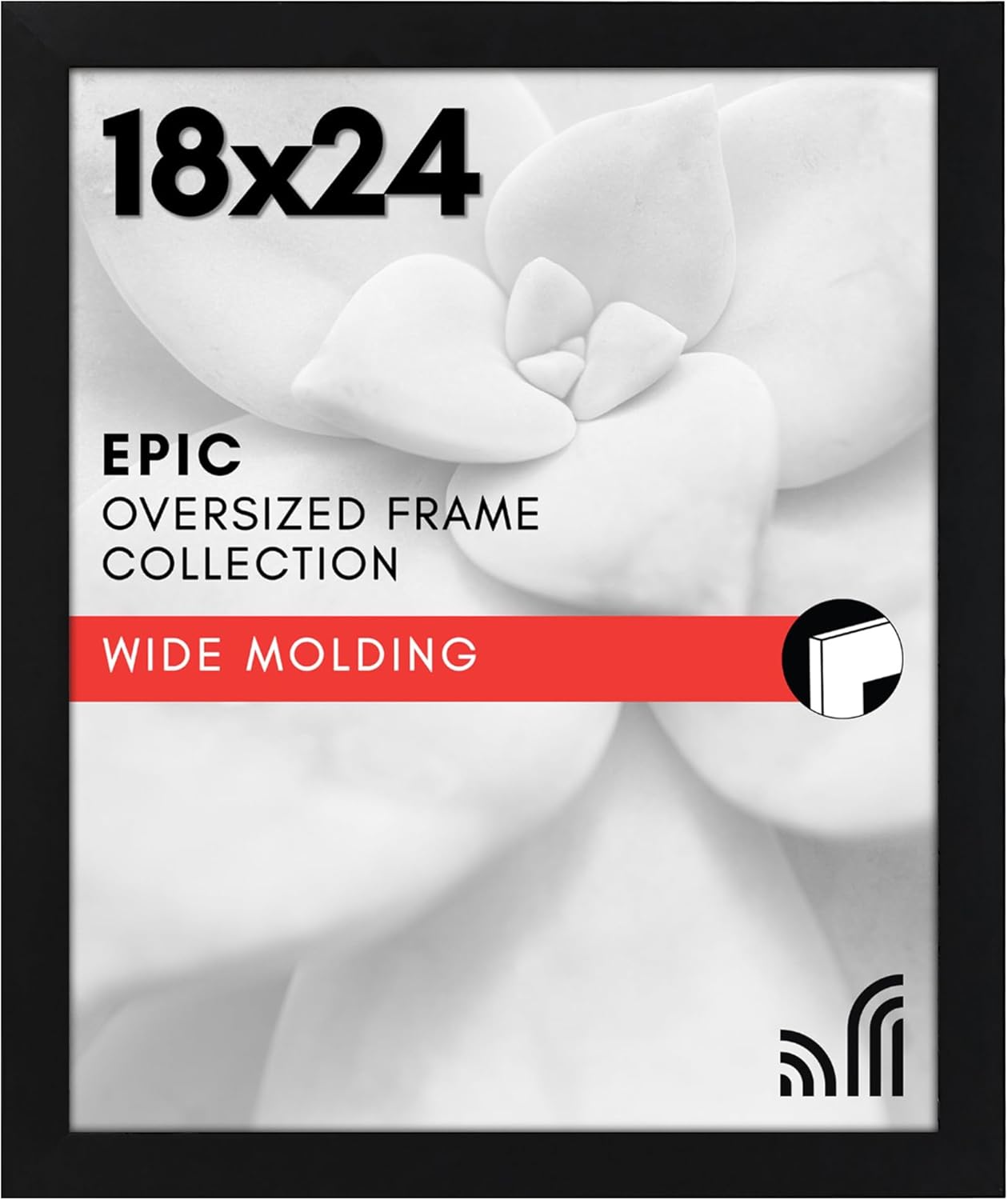 Americanflat 16x20 Picture Frame with Polished Plexiglass - Black Picture Frame - Wide Photo Frames Made of Engineered Wood for Vertical or Horizontal Wall Display - Epic Collection - Black - Colors B