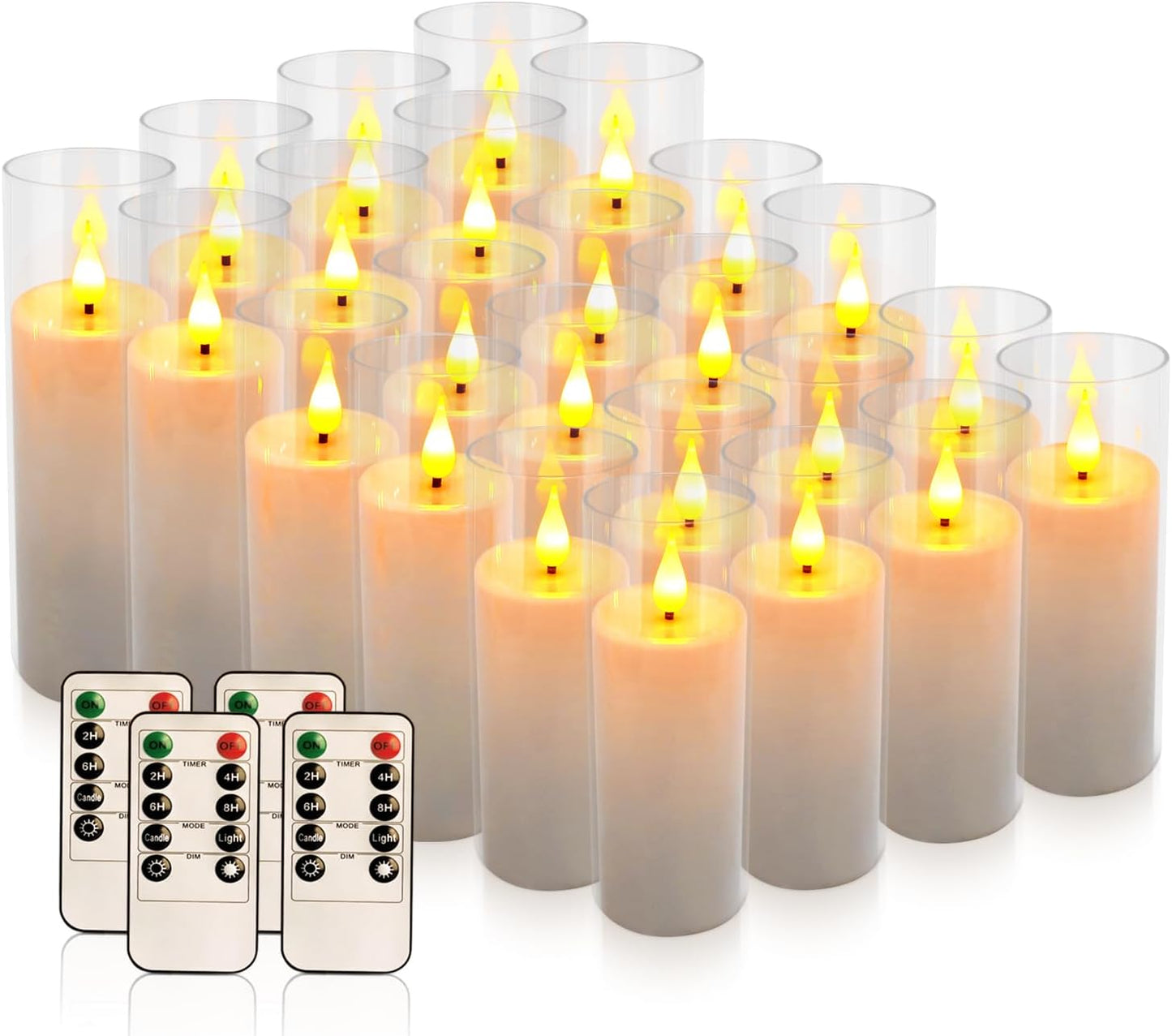 48- Pack of 3 Sizes of LED Flameless Candles.This Candle is Suitable for café, Fancy Restaurant, Bookstore and Other Scenes to Create a Relaxing and Romantic Atmosphere.