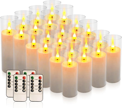 48- Pack of 3 Sizes of LED Flameless Candles.This Candle is Suitable for café, Fancy Restaurant, Bookstore and Other Scenes to Create a Relaxing and Romantic Atmosphere.