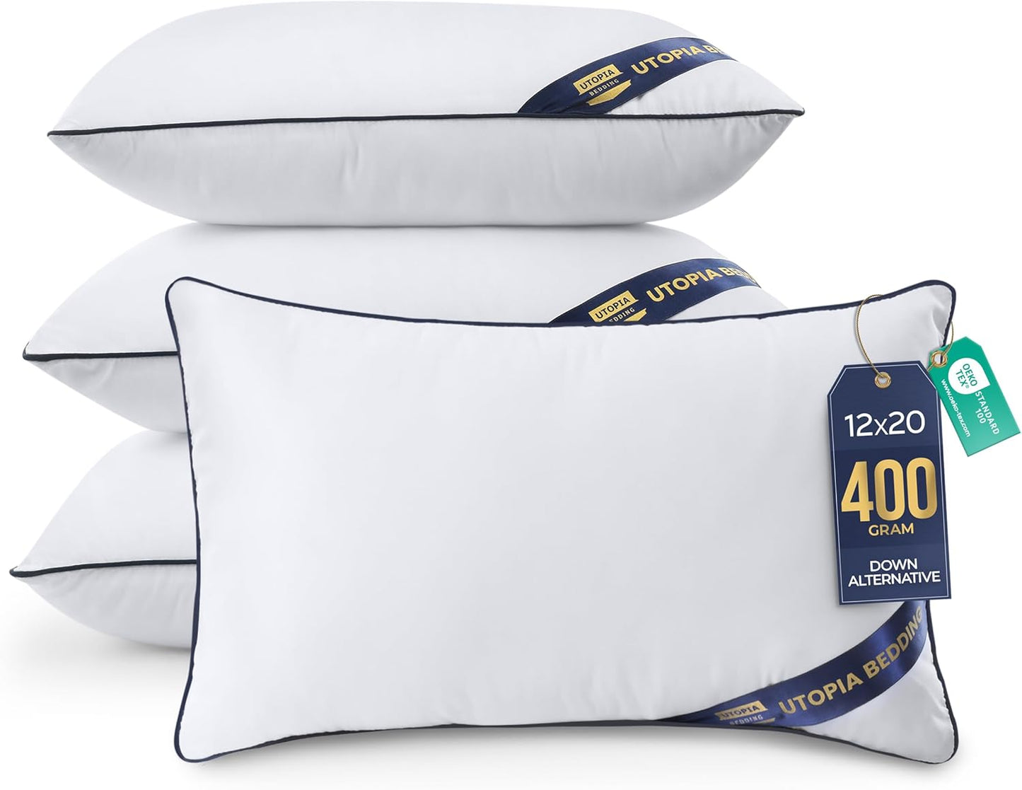 Utopia Bedding Throw Pillow Inserts (Pack of 4, White), 18 x 18 Inches Decorative Indoor Pillows for Sofa, Bed, Couch, Cushion Sham Stuffer