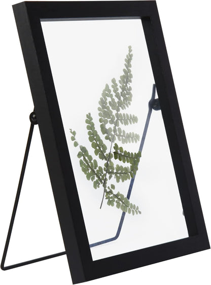 Aynoo Wood Floating Picture Frame 7x9, Table Top 8x10 7x9 6x8 Floating Frame Black Metal Modern Style Frame (PHSD),1Pack