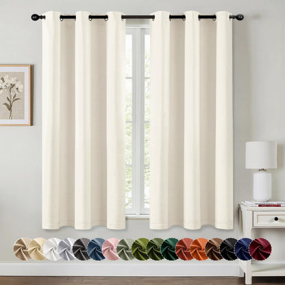MIULEE Blackout Curtains for Bedroom Living Room 2 Panels, Thermal Insulated Room Darkening Drapes Grommet Noise Reducing Light Blocking Window Treatments 63 Inches Long 40x63 Inch Black - Colors A