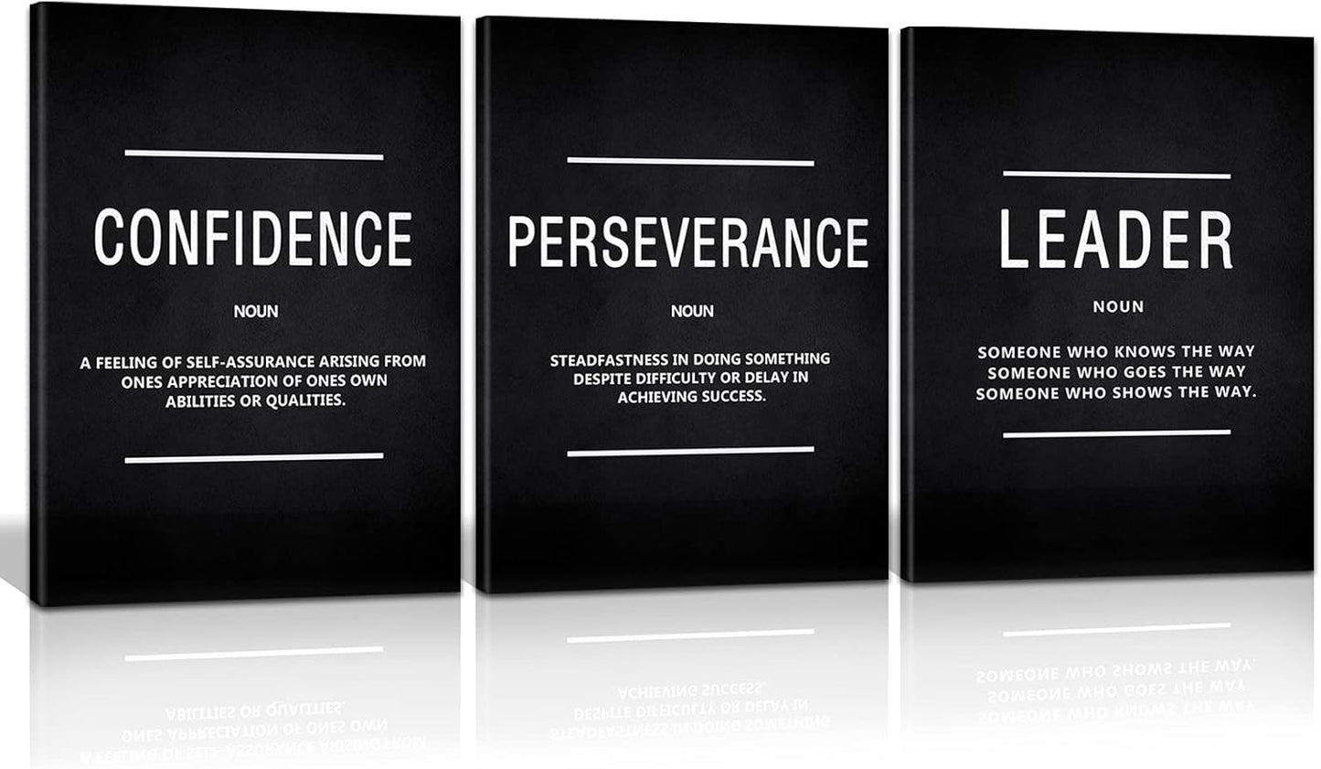 KAWAHONE Canvas Painting Wall Art, Grind Hustle Execution Motivational Wall Art Decoration Posters Prints for Living Room Bedroom, Office Decor, Gallery-Wrapped Canvas Art Set Framed Ready to Hang