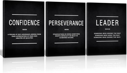 KAWAHONE Canvas Painting Wall Art, Grind Hustle Execution Motivational Wall Art Decoration Posters Prints for Living Room Bedroom, Office Decor, Gallery-Wrapped Canvas Art Set Framed Ready to Hang