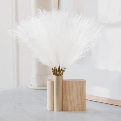 obbsie 50pcs Pink Faux Pampas Grass Decor, 21.6" Short Artificial Floral Branches Vase Filler Flower Arrangement for Home Wedding Boho Outdoor Decor