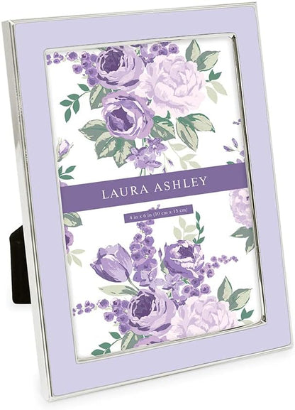 Laura Ashley 5x7 Navy Enamel Picture Frame, Gold Metal Edge with Easel, for Countertop, Counterspace, Tabletop Display, Bookshelf, Desk, Wall Décor, Photo Gallery (5x7, Navy W/Gold)