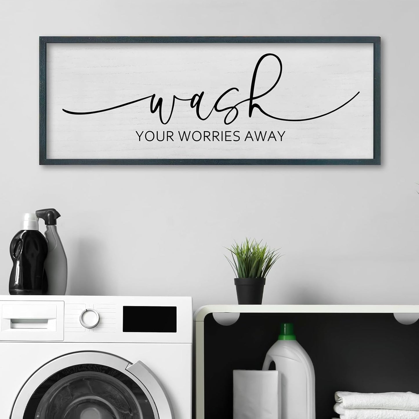 FZMHASLWW Gather Sign Wall Decor 32"×12" Large Wooden Framed for Dining Room Simple Home Kitchen Hanging Art (Wood)