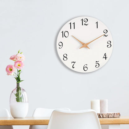 Mosewa Wall Clock 8 Inch Black Battery Operated Silent Non Ticking Simple Minimalist Rose Gold Numbers Decorative for Bedroom Living Room Kitchen Home Bathroom Office