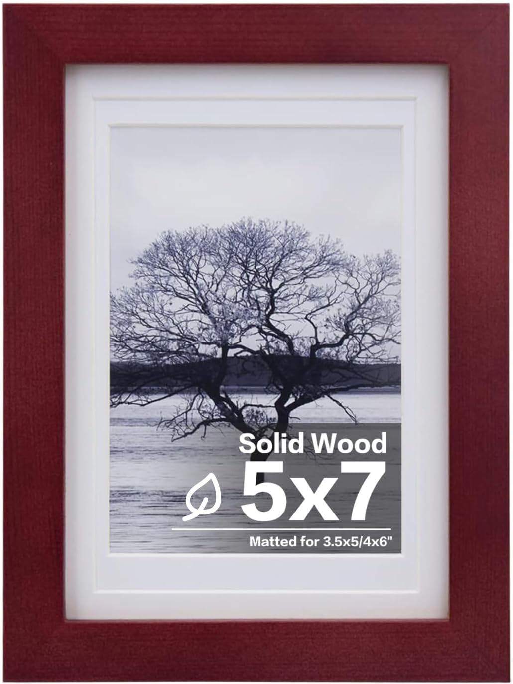 Egofine 12x16 Picture Frame Black, Covered by Plexiglass Made of Solid Wood, Display Pictures 9x12 and 11x14 with Mat or 12x16 Without Mat, for Wall Mounting Photo Frame - Colors A