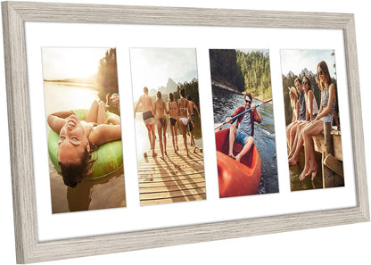 Americanflat 4x6 Collage Picture Frame with Shatter-Resistant Glass - Fits Five 4x6 Photos or Use as One 11x14 Picture Frame - Signature Collection - Collage Frames for Wall Display - Black