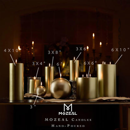 MOZEAL 3" x 4" Hand-Poured Unscented Candle,Dripless Pillar Candle Set of 3,Long Clean Burning,Approx 72 Hours Burn Time,Rustic Country Style,Wedding,Dinner,Christmas and Home Decor,White