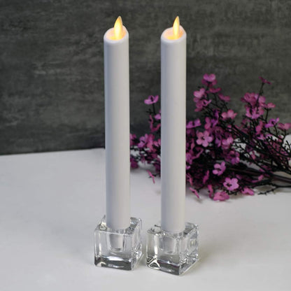 Square Glass Candle Holder Set of 2, Clear Taper Candlestick Holders, Ideal Gift for Dining Table, Wedding, Christmas and Party.…