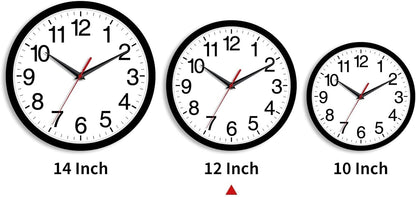 Rohioue Wall Clock Modern 8 Inch Battery Operated Silent Non Ticking Small Analog Clock for Living Room Office Home Bedroom Kitchen Bathroom(Black)
