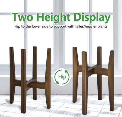 Rnined Adjustable Plant Stand Indoor,Bamboo Mid Century Modern Plants Stands, Stable Plant Holder,Fit 8 9 10 11 12 inch Pots (Pot & Plant Not Included)