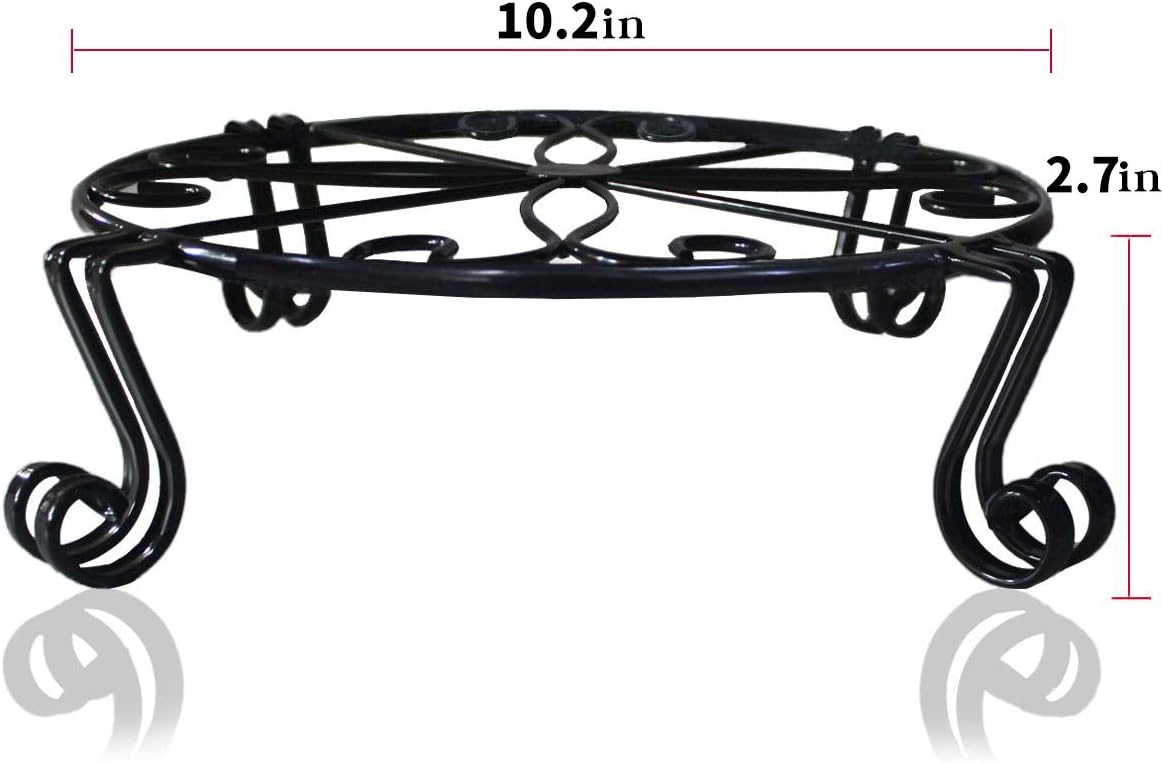 12"x3.1" Black Plant Stand for Flower Pot Heavy Duty Potted Holder Indoor Outdoor Metal Rustproof Iron Garden Container Round Supports Rack for Planter Bronze,Pumpkin Stand Outdoor