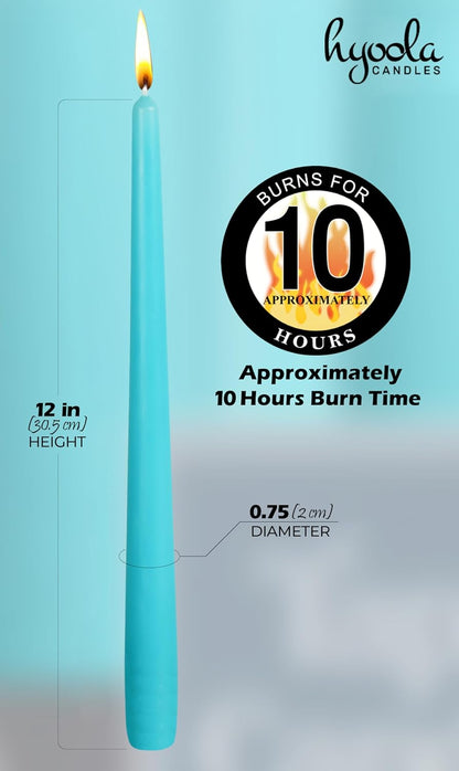 Hyoola Tall Taper Candles - 10 Inch Metallic Gold Unscented Dripless Taper Candles - 8 Hour Burn Time - 4 Pack