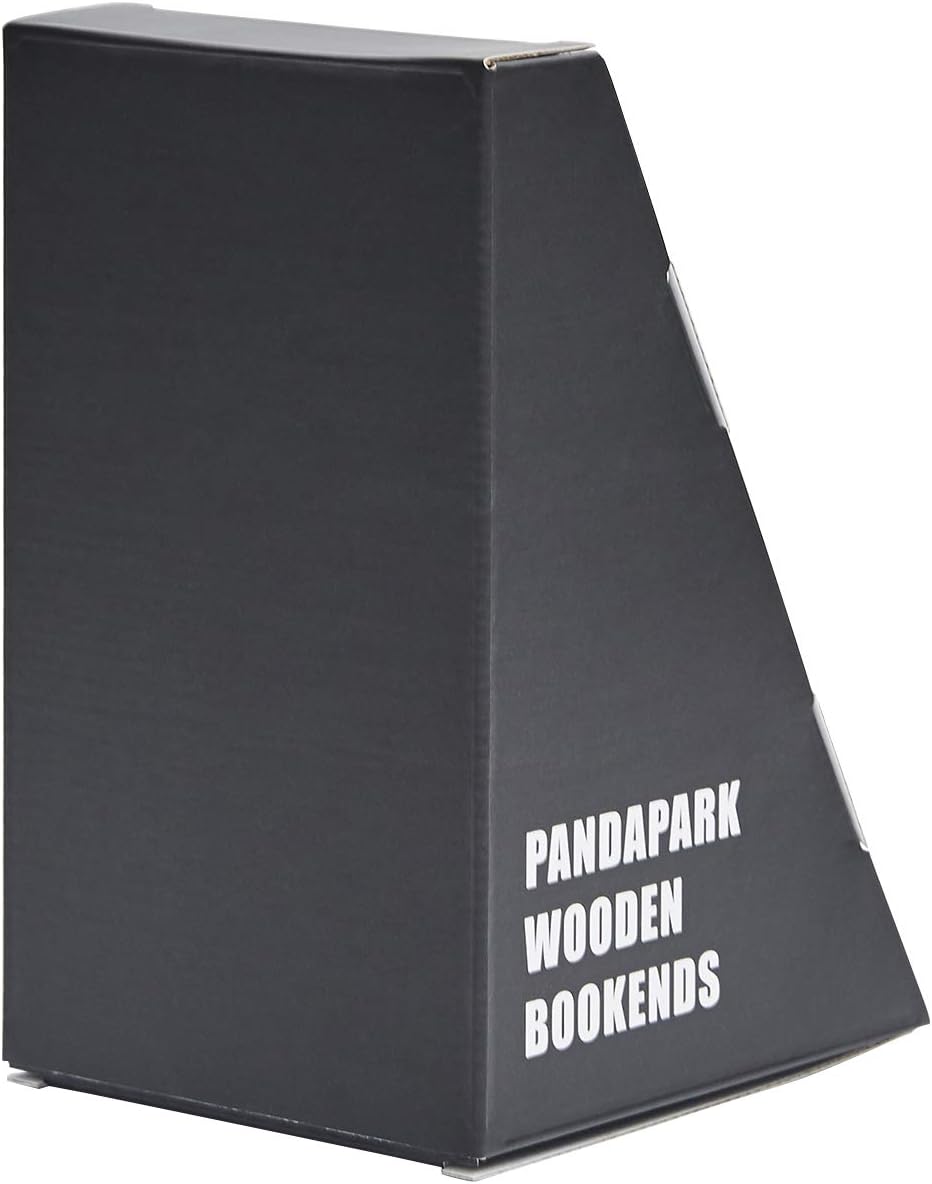 Pandapark Wood,Non-Skid Bookend for Shelves,Heavy Duty,Book Stand for CDs,1 Pair