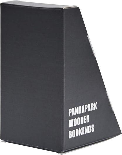 Pandapark Wood,Non-Skid Bookend for Shelves,Heavy Duty,Book Stand for CDs,1 Pair