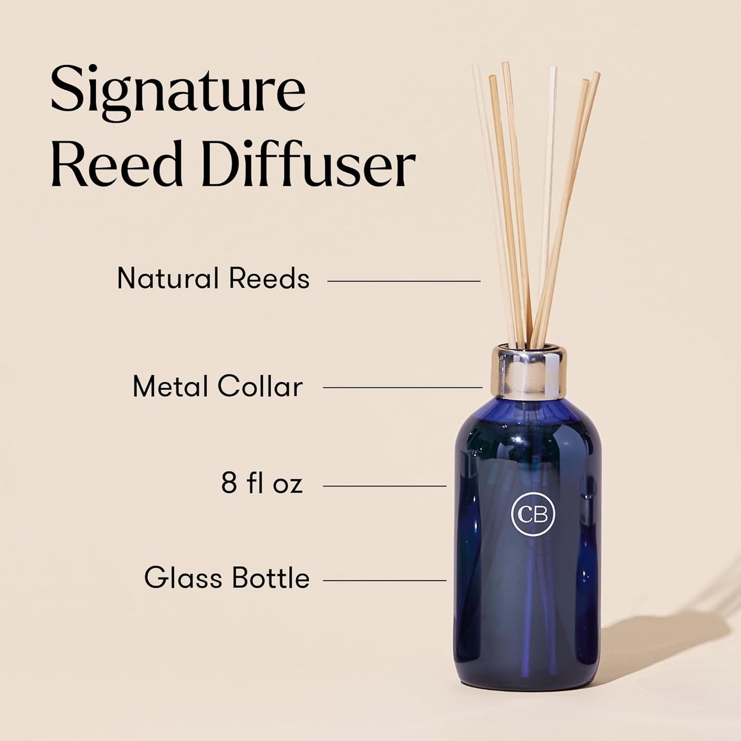 Capri Blue Volcano Reed Diffuser Set - Includes Reed Diffuser Sticks, Fragrance Oil, and Glass Bottle - Luxury Scented Room Freshener - White (8 fl oz)