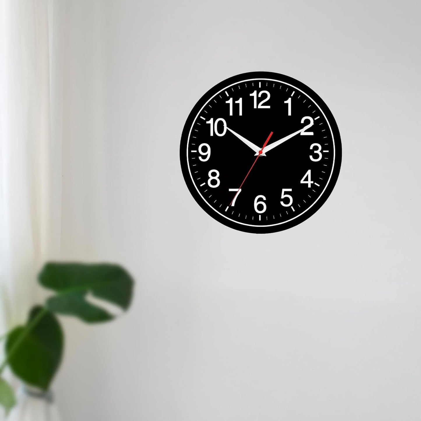 Rohioue Wall Clock Modern 8 Inch Battery Operated Silent Non Ticking Small Analog Clock for Living Room Office Home Bedroom Kitchen Bathroom(Black)