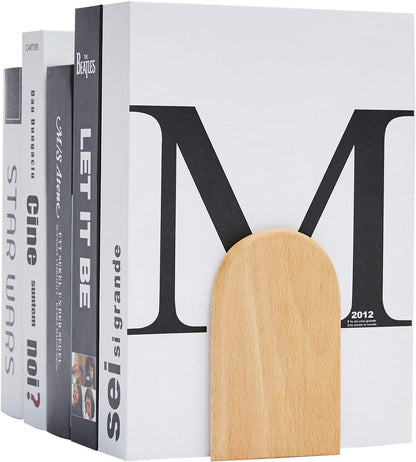 Pandapark Wood,Non-Skid Bookend for Shelves,Heavy Duty,Book Stand for CDs,1 Pair