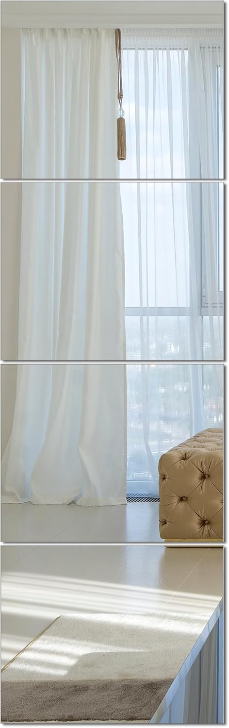 Ruomeng Home Gym Mirrors 12 Inch x 12Pcs Wall Mounted Mirror Glass Frameless Full Length Mirror Tiles for Home Gym, Bedroom, Door & Bathroom