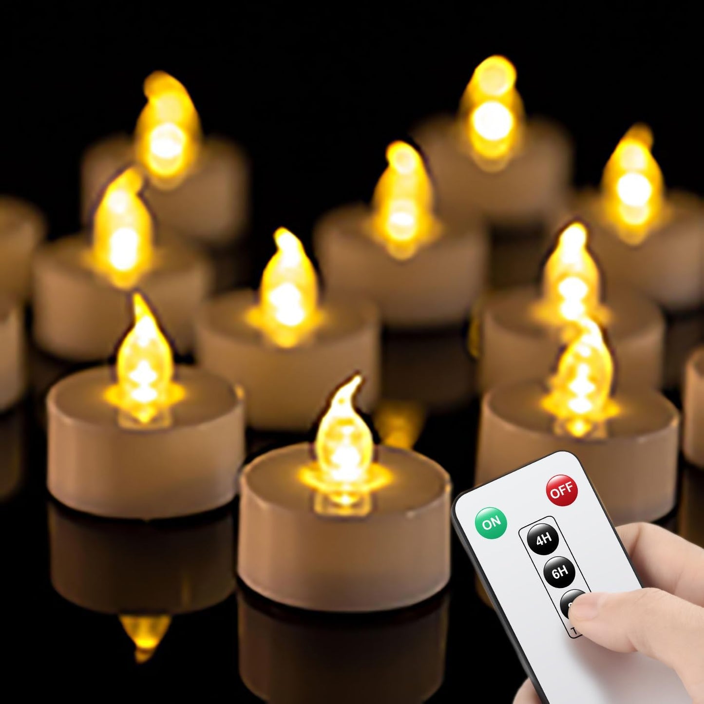 PUNPUBA LED Tea Lights Candles- 24Pack Flameless Candles Realistic and Bright Flickering Long Lasting 200Hours for Holiday Celebration,Party, Home Decoration WarmWhite,Battery Operated