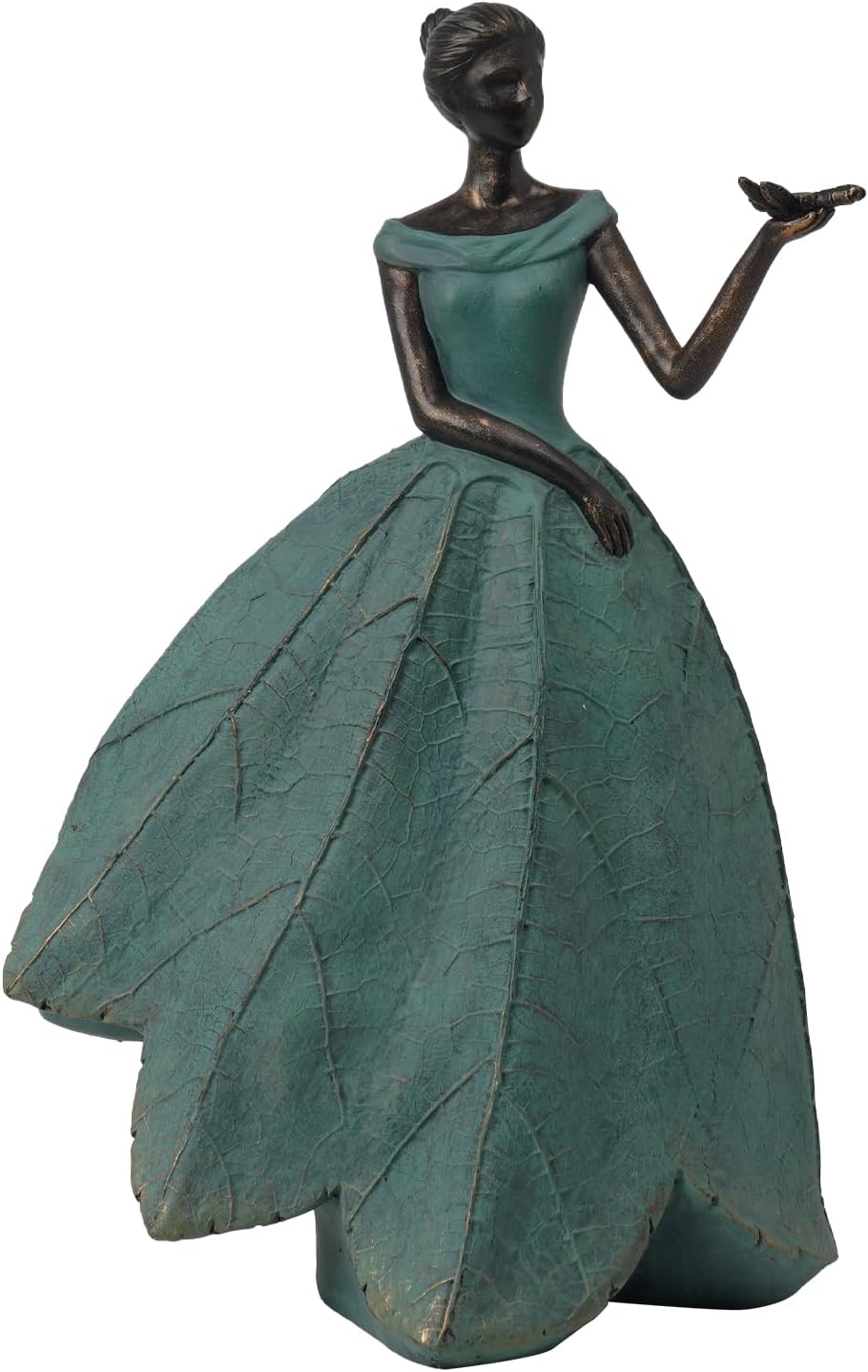 Guichifun Fairy Statue Collection Home Decoration - Leaf Angel Girls Resin Modern Table Decor for Living Room Office Sculpture Decor for Women Indoor Rustic Figurines Gift 5 x 3 x 7.5 Inch