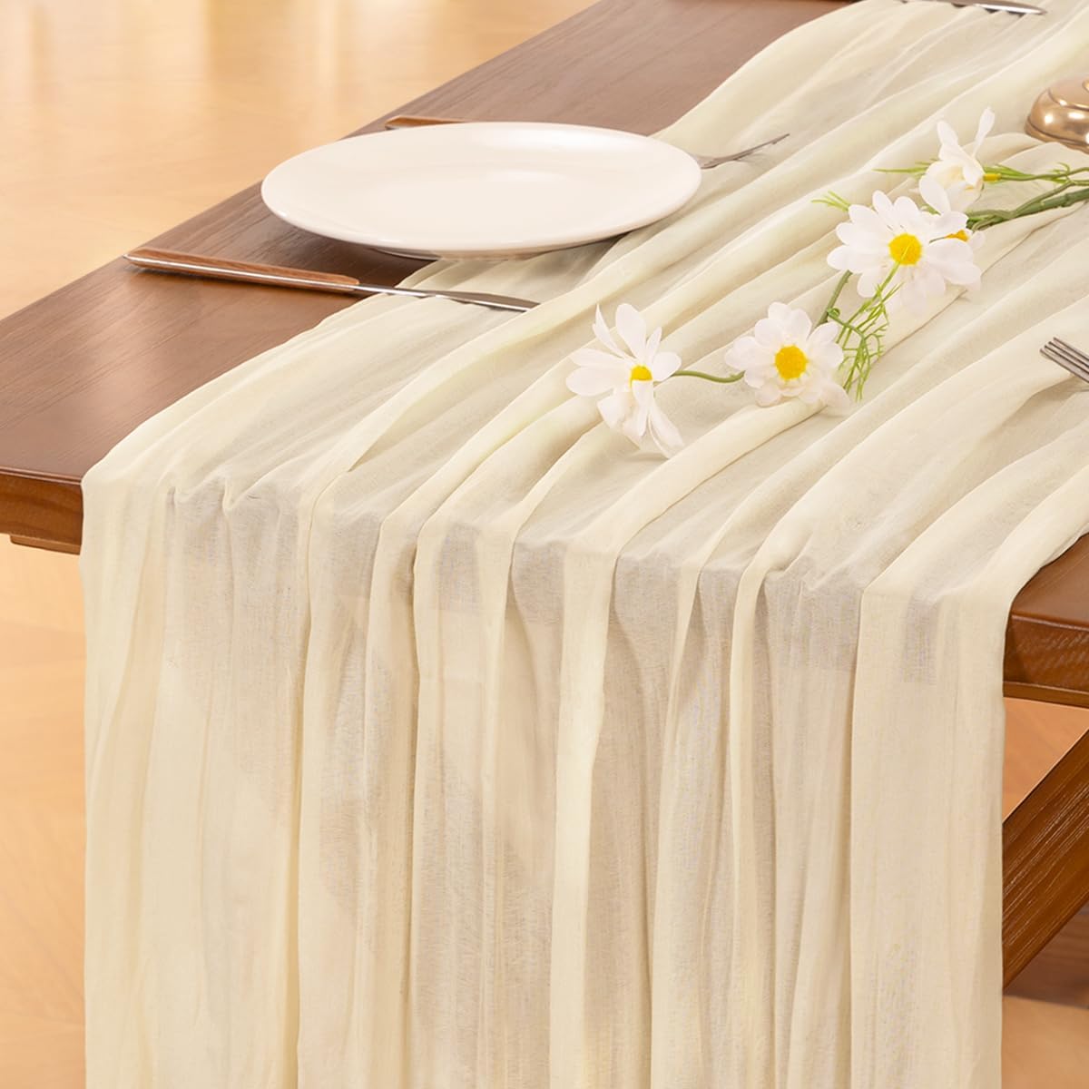 Socomi 3pcs Sage Green Cheesecloth Table Runner Summer Boho Rustic Gauze 120 inch 10FT Cheese Cloth Sheer Runner for Wedding Party Baby Shower Home Decor Holiday Decorations