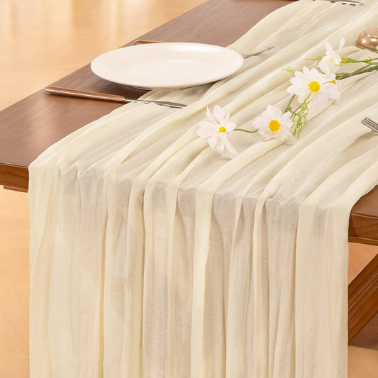 Socomi 3pcs Sage Green Cheesecloth Table Runner Summer Boho Rustic Gauze 120 inch 10FT Cheese Cloth Sheer Runner for Wedding Party Baby Shower Home Decor Holiday Decorations