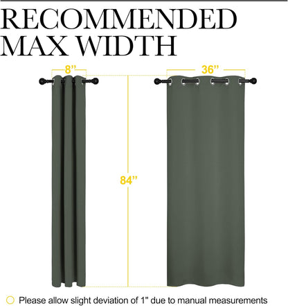 NICETOWN Halloween Pitch Black Solid Thermal Insulated Grommet Blackout Curtains/Drapes for Bedroom Window (2 Panels, 42 inches Wide by 63 inches Long, Black) - Colors C