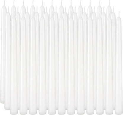 30-Pack 10-Color Taper Candles - 10 Inch Dripless & 10-Hour Burn｜Wedding/Birthday/Home Decor with Premium Wax