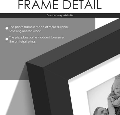 DUENPY 14x26 Collage Picture Frame 4x6 Collage Picture Frame Displays Twelve 4x6 inch Photos Available Horizontal Wall Mounting Display and Vertical Black - Colors A