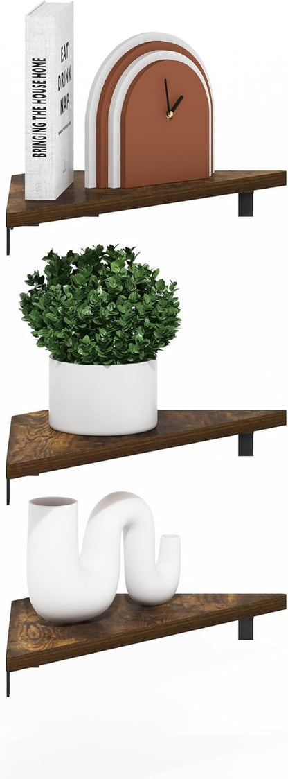 Furinno Rossi 5-Tier Wall Mount Floating Radial Corner Shelf, White