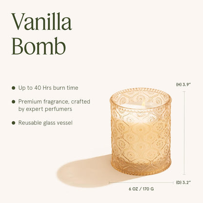 LA JOLIE MUSE Santal Rose Scented Candle – Saffron, Rose & Leather | 6 oz Natural Soy Wax | 40 Hours Clean Burn | Self Care Gifts for Women | Elegant Home Decor