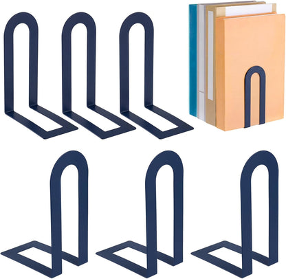 Chunful 12 Pcs Modern Metal Book Ends for Shelves Decorative Small Bookends Book Shelf Organizer Minimalist Design Stopper to Hold Books for Home Office (Gold,5.5 * 3.75 * 2.25inch)