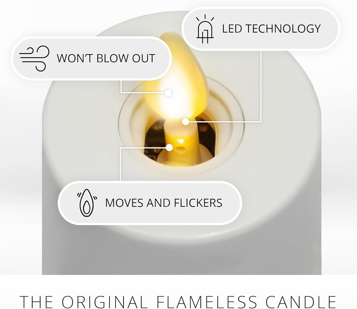 Luminara Flickering Flameless Pearl Ivory Tealights - Warm LED Light Flame Votives - Battery Operated Decor for Dining Room Table Centerpieces, Fireplace Mantel, Dinner Party, Reception - Set of 4